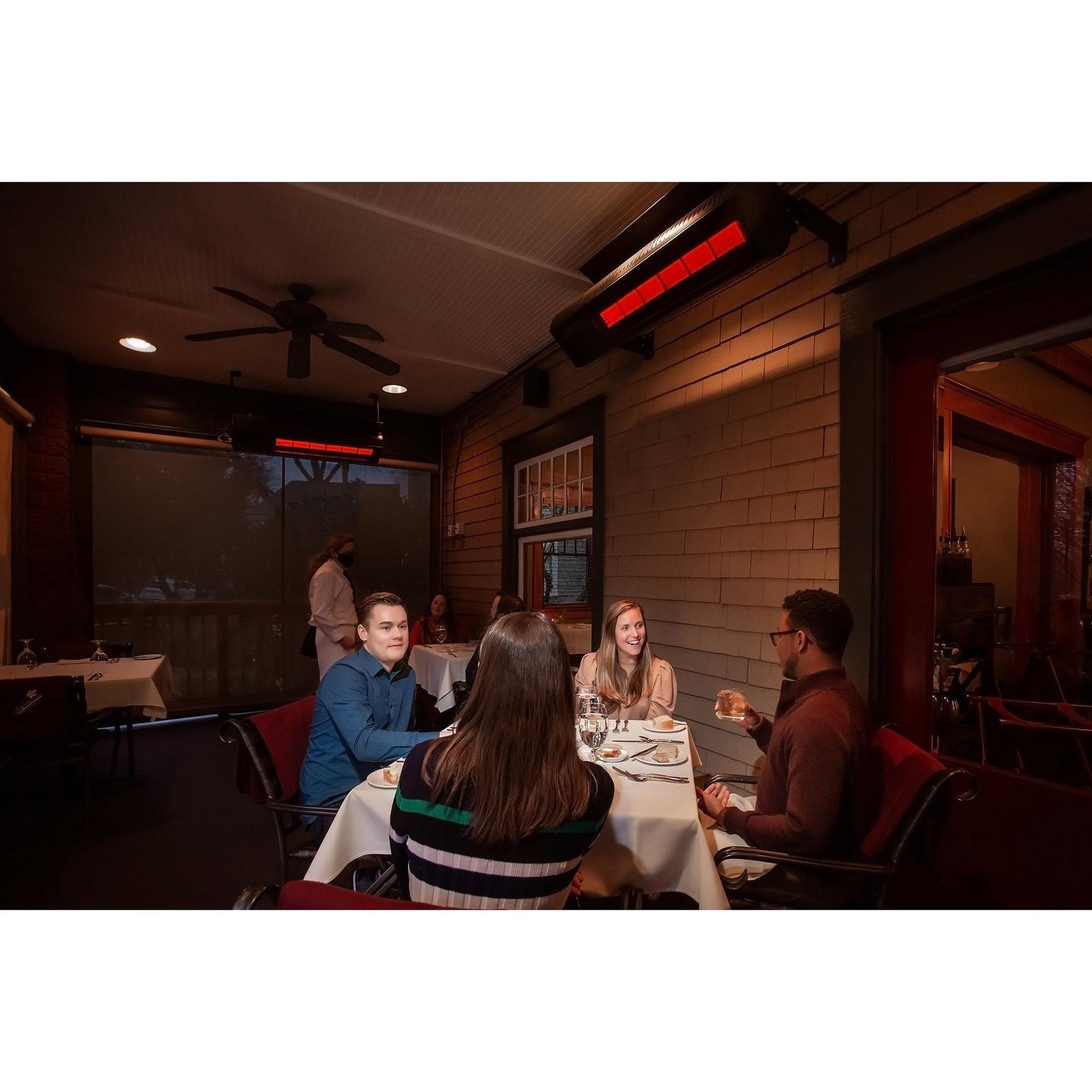 SunStar SGL Series 48" Two-Stage Natural Gas Infrared Patio Heater with Adjustable Mounting Kit and Wireless Remote Control