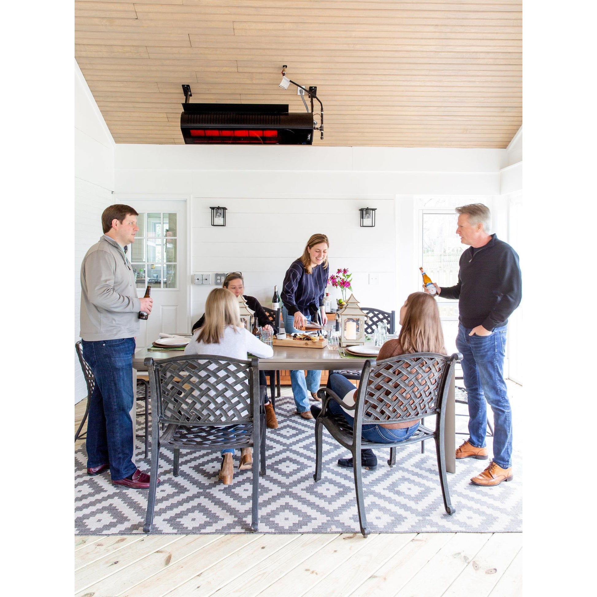 SunStar SGL Series 48" Two-Stage Natural Gas Infrared Patio Heater with Adjustable Mounting Kit and Wireless Remote Control