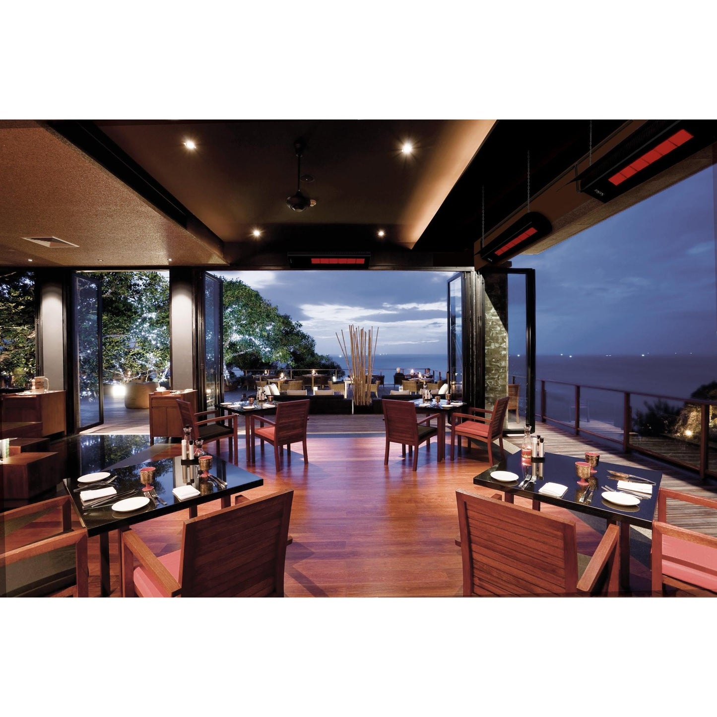 SunStar SGL Series 48" Two-Stage Propane Gas Infrared Patio Heater with Adjustable Mounting Kit