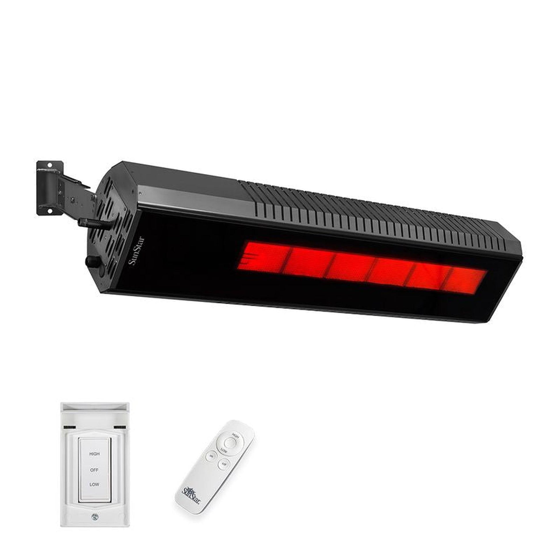 SunStar SGL Series 48" Two-Stage Propane Gas Infrared Patio Heater with Adjustable Mounting Kit and Wireless Remote Control