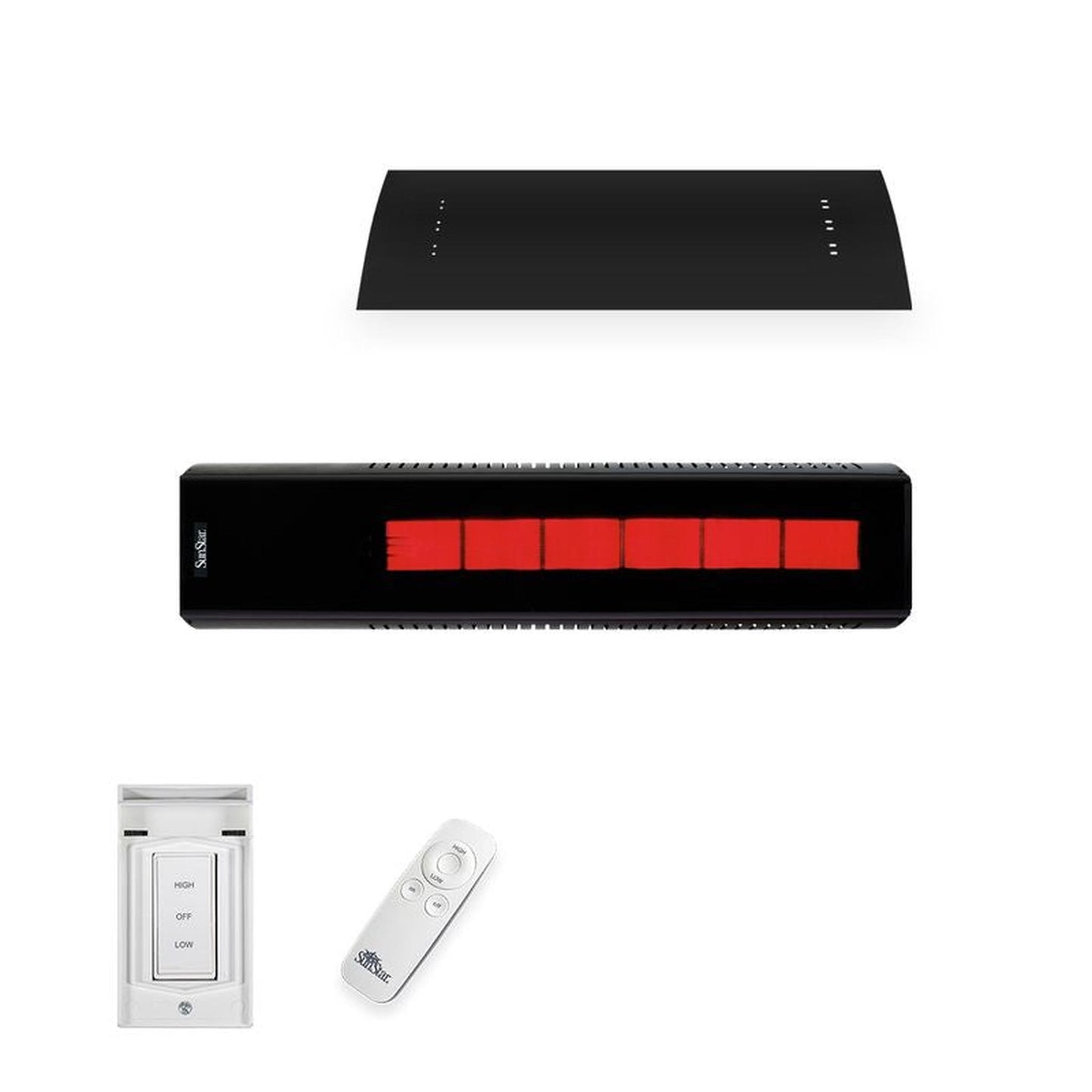 SunStar SGL Series 48" Two-Stage Propane Gas Infrared Patio Heater with Fixed Mounting Kit and Wireless Remote Control