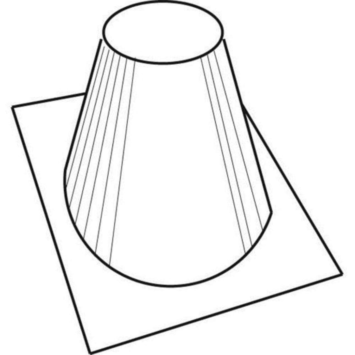 Superior 0 to 6/12 Pitch 24" Base Roof Flashing for 8" Wood Burning Chimney