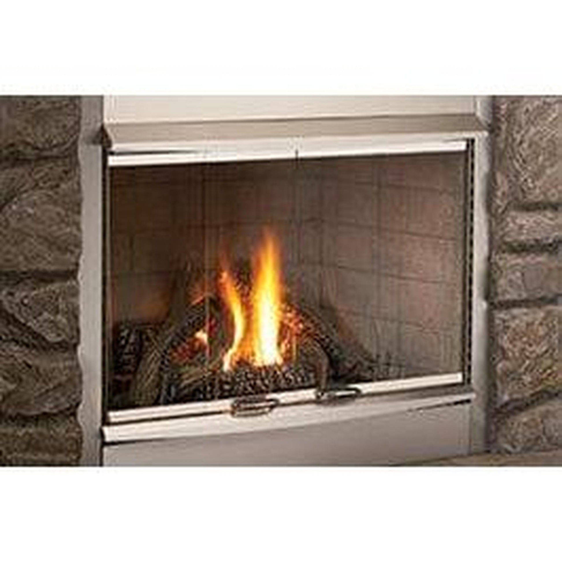 Superior 36" Brushed Stainless Steel Outdoor Bi-Fold Door With Frame and Hood for VRE4336 Gas Fireplace