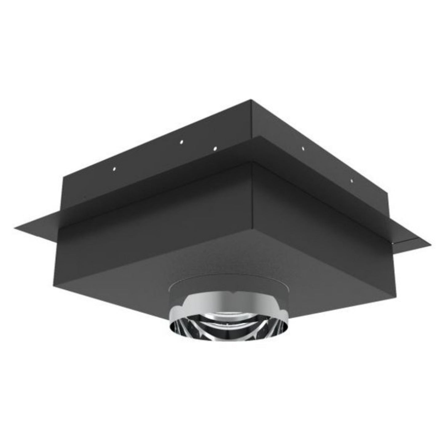 Superior 6SPBSCS Black Standard Ceiling Support for Freestanding Stove Snap-Pak 6" Wood-Burning Chimney System