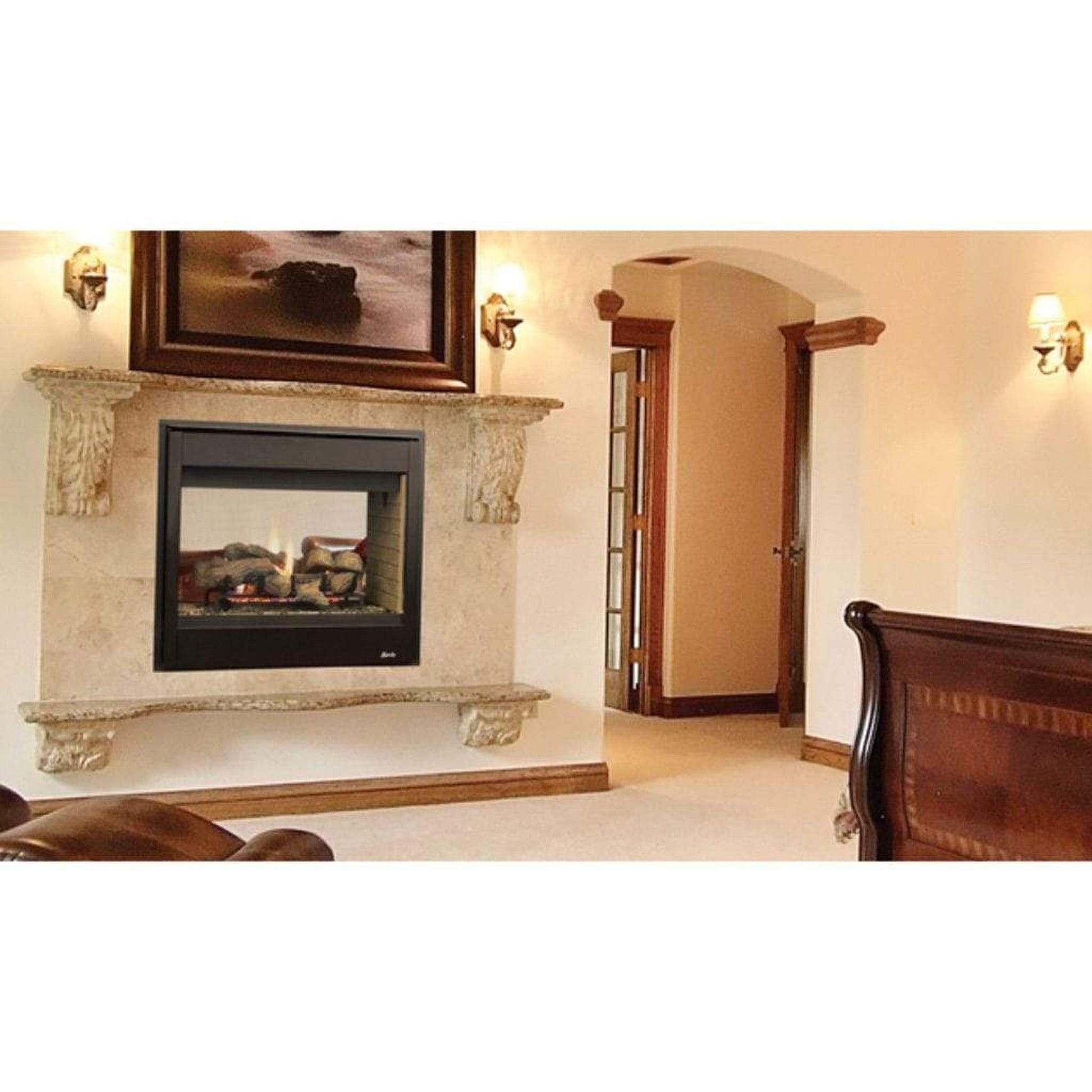 Superior BRT40ST 40" Traditional See-Through B-Vent Natural Gas Fireplace With Millivolt Ignition