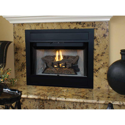 Superior BRT4536 36" Traditional B-Vent Natural Gas Fireplace With Electronic Ignition and White Herringbone Refractory Panels