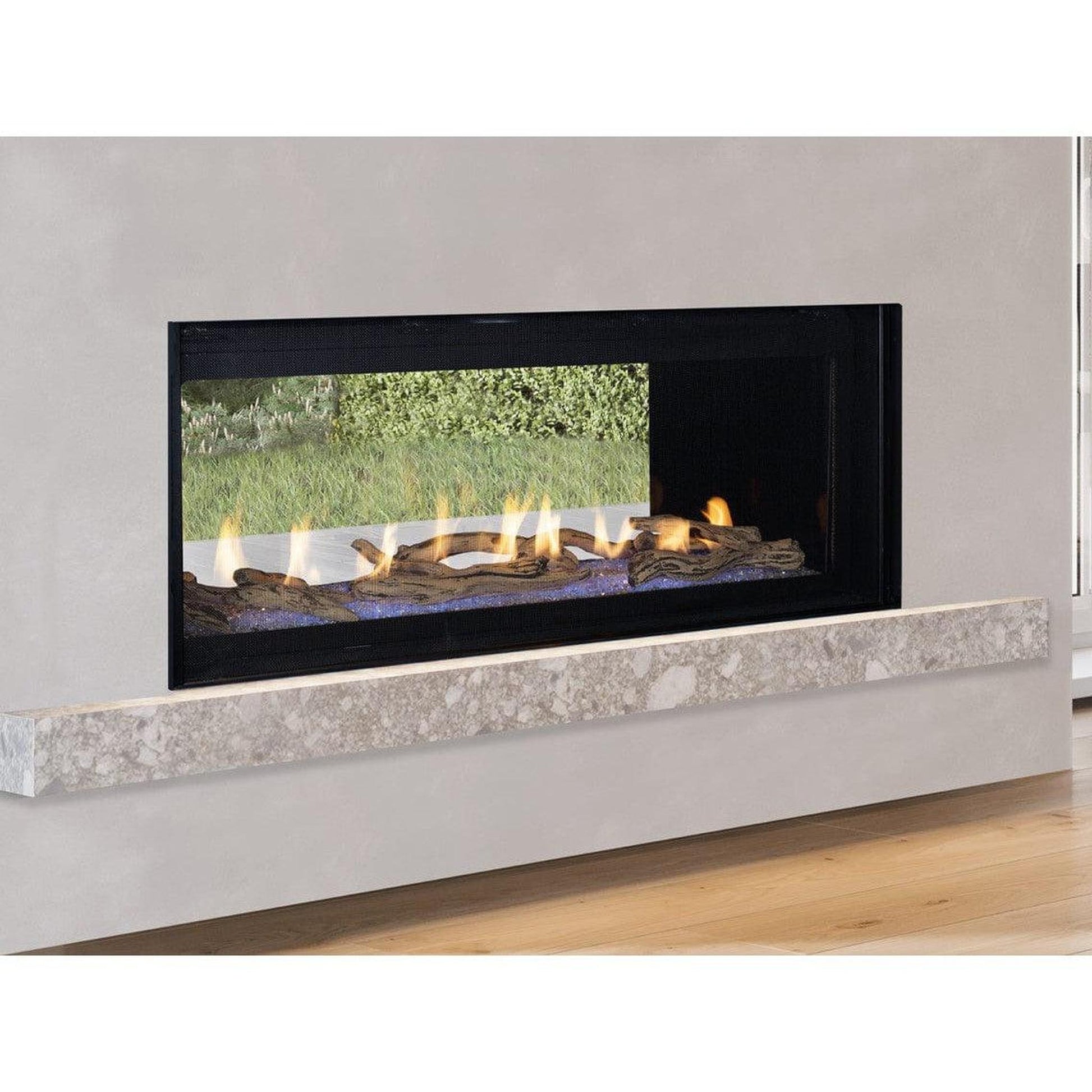 Superior DRL6048 48" Linear Contemporary Direct Vent Natural Gas Fireplace With Electronic Ignition