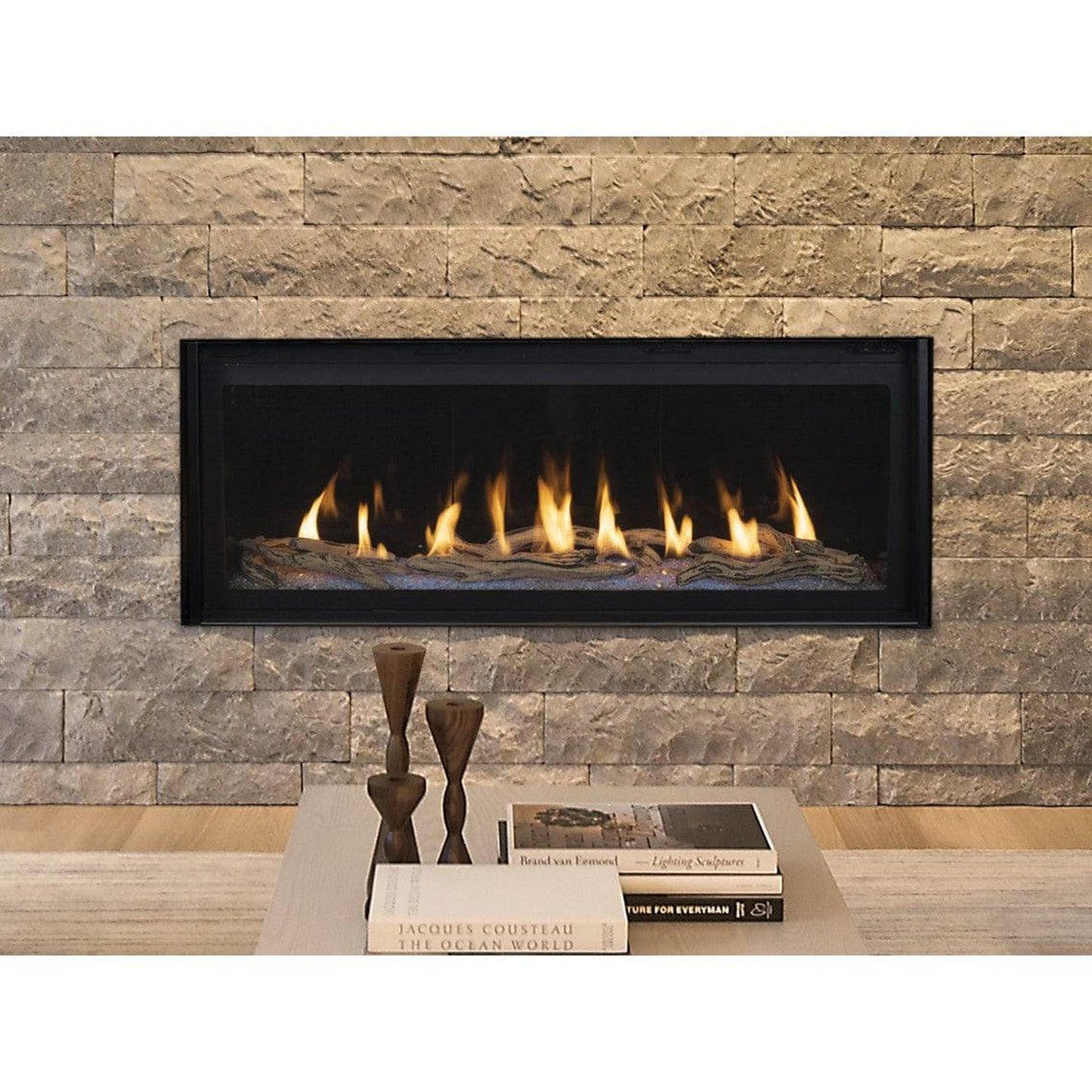 Superior DRL6048 48" Linear Contemporary Direct Vent Natural Gas Fireplace With Electronic Ignition