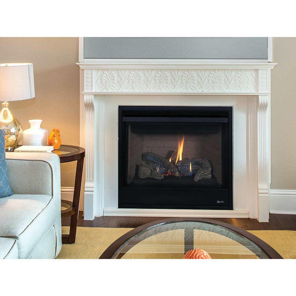 Superior DRT2035 35" Traditional Direct Top Vent Natural Gas Fireplace With Millivolt Ignition