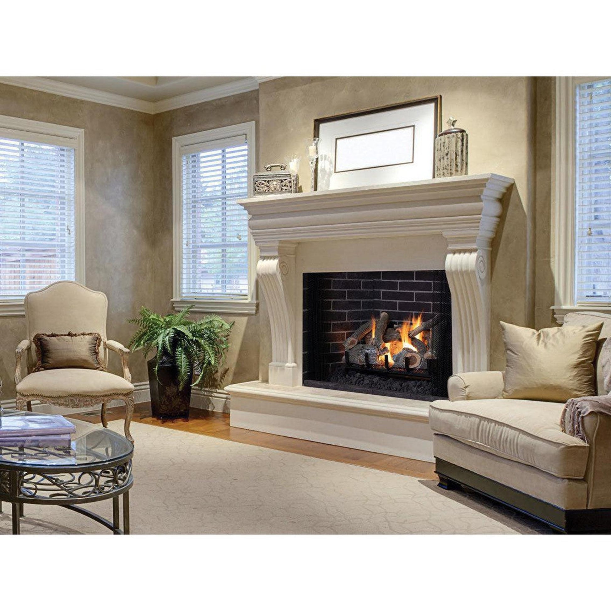 Superior Dual-Burner Series Ozark Charred Oak 30" 9-Piece Vented Gas Log Set