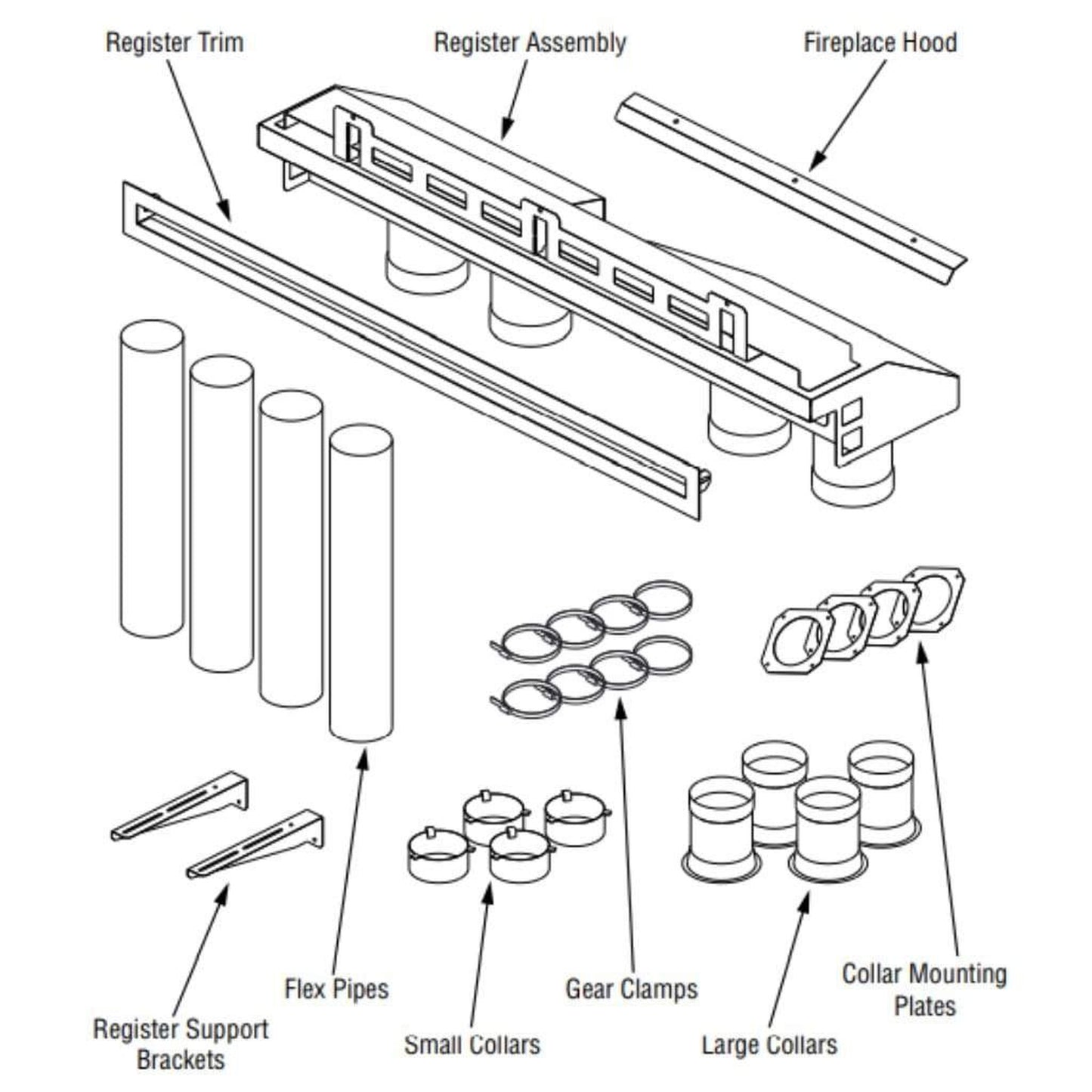 Superior HeatFlo Convection Air Circulation Kit for DRL2045 and DRL3545 Gas Fireplaces