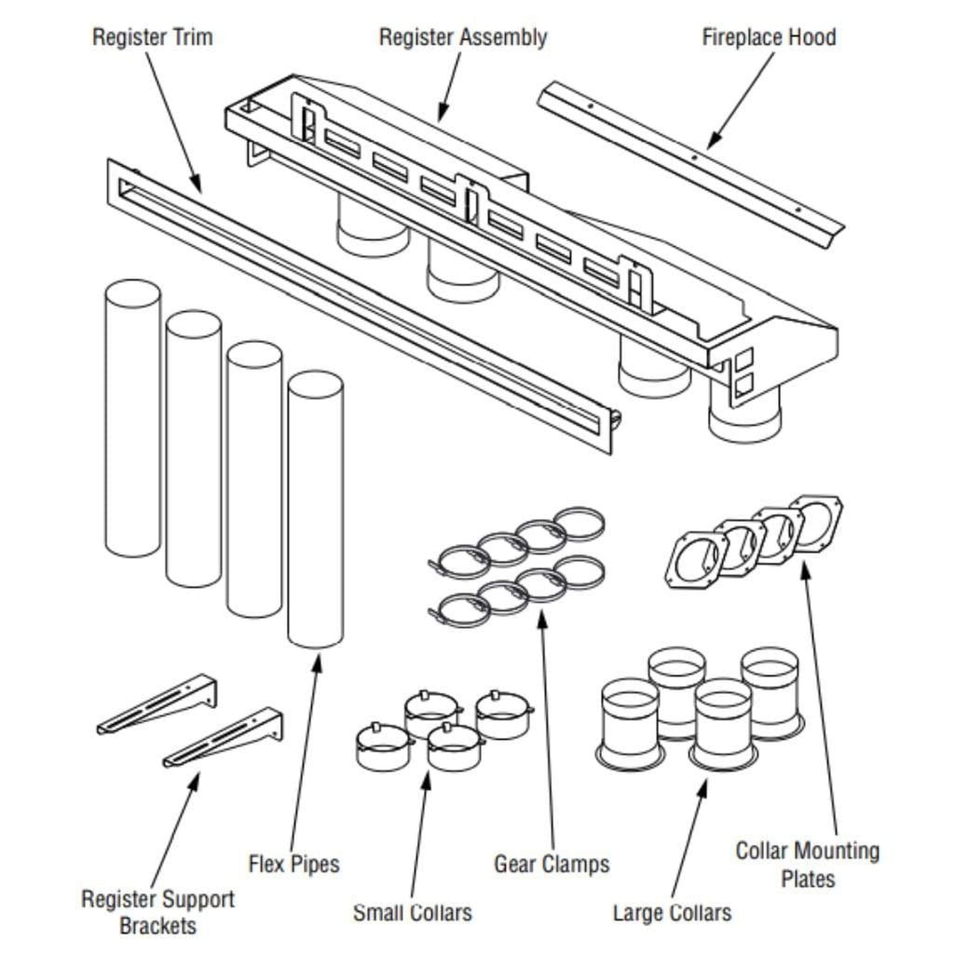 Superior HeatFlo Convection Air Circulation Kit for DRL2045 and DRL3545 Gas Fireplaces