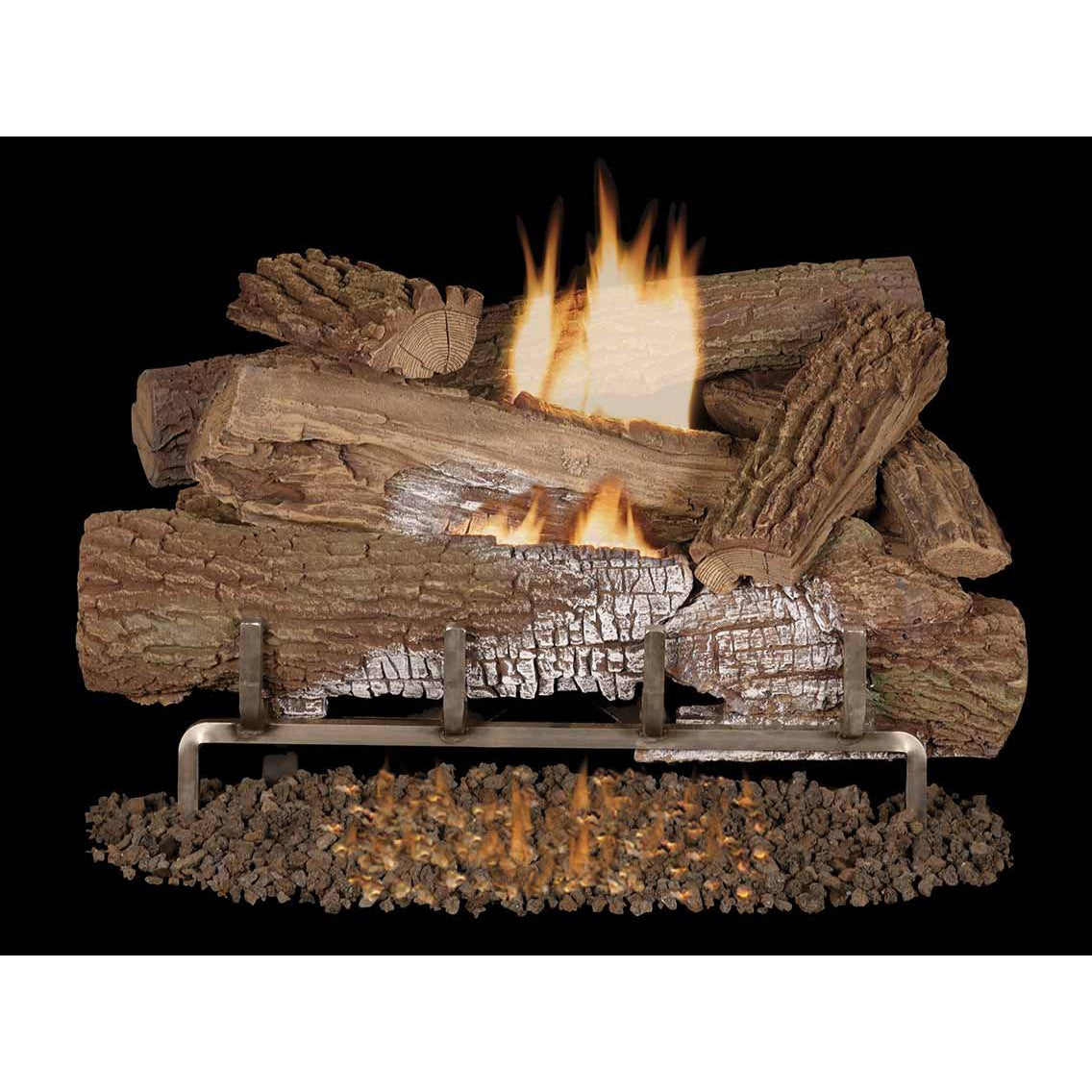 Superior Mega-Flame Mossy Oak 24" Concrete Outdoor Vent-Free Gas Log Set