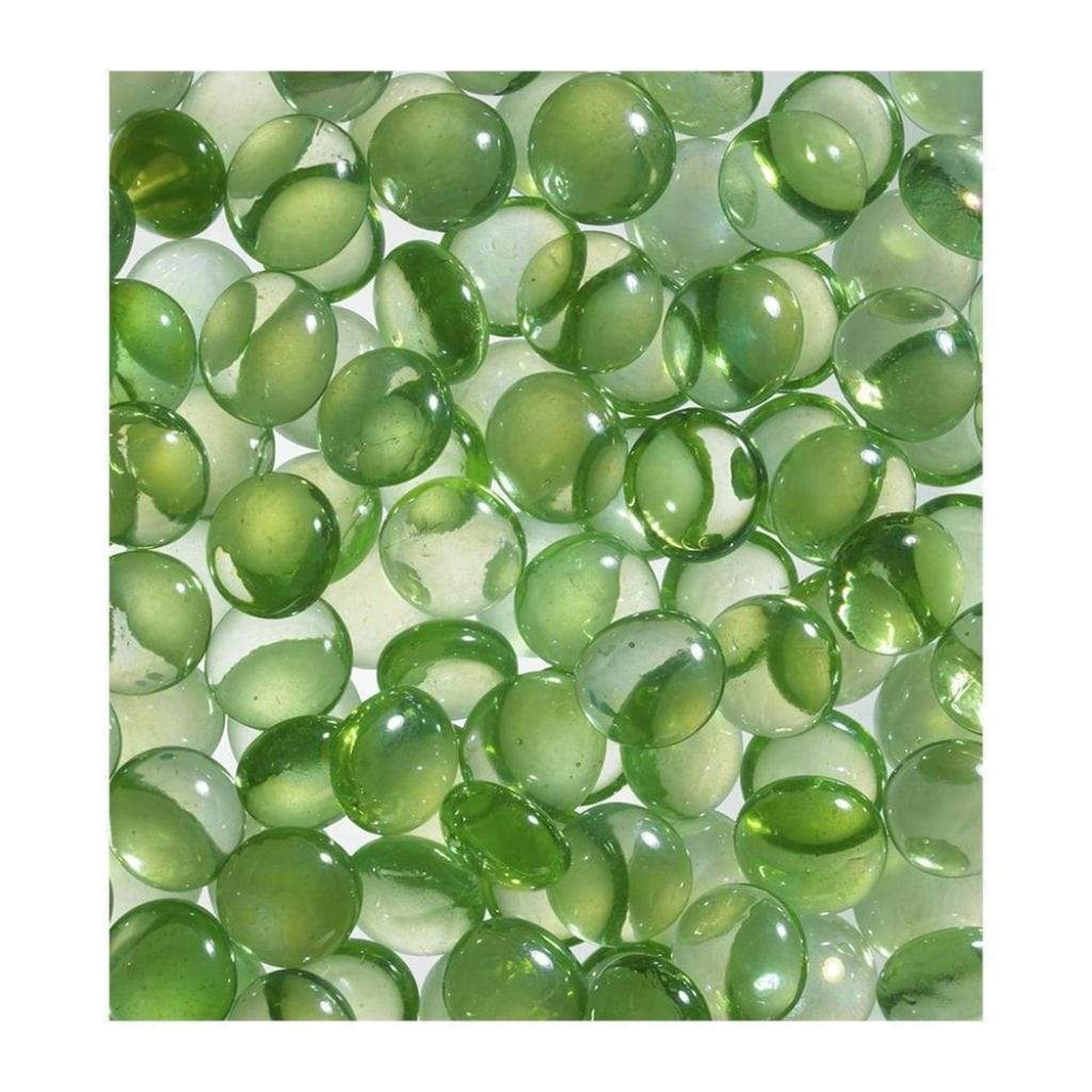 Superior Smooth Green Reflective Glass Fireplace Pebbles