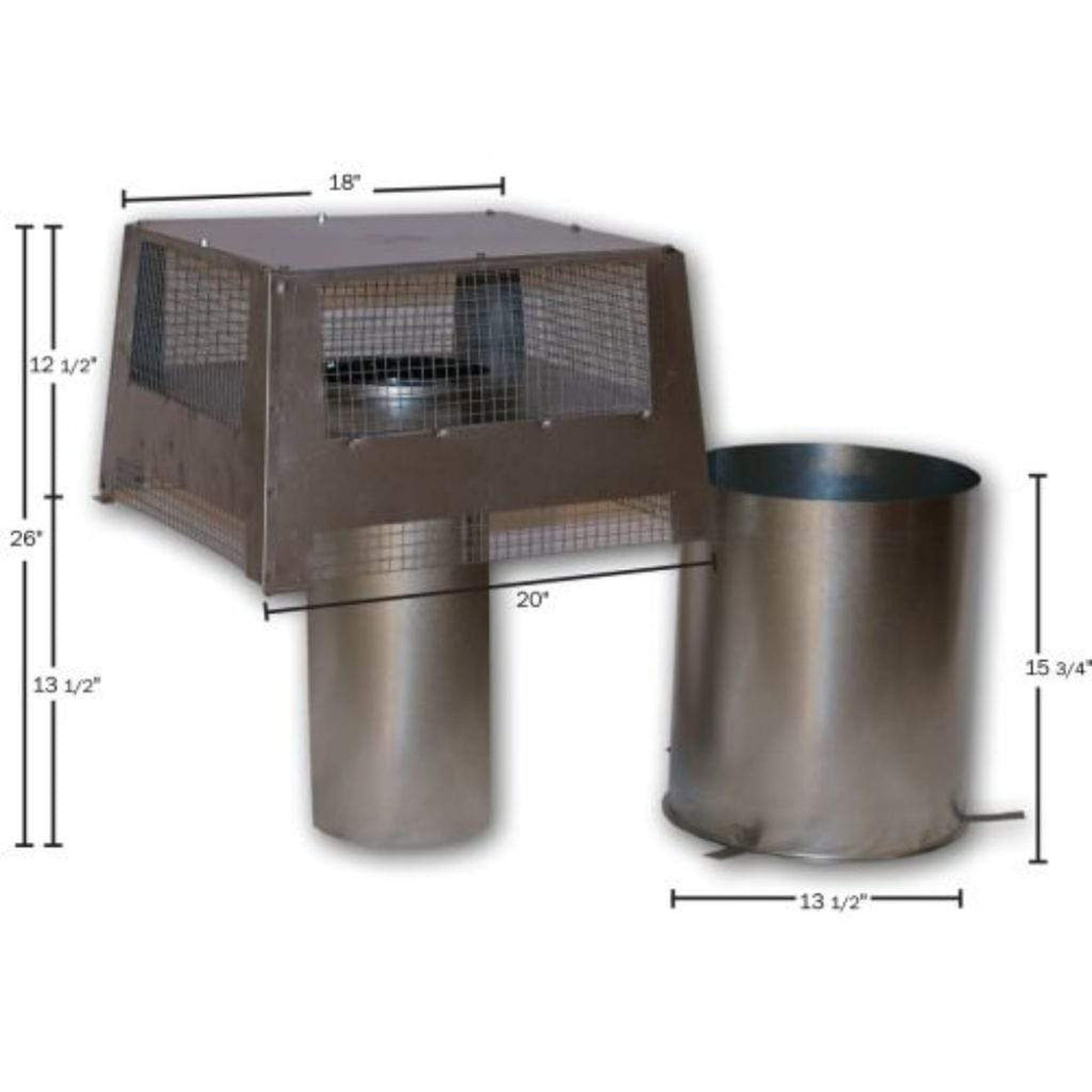 Superior Square Top Termination Cap With Slip Section for 8" Wood Burning Chimney