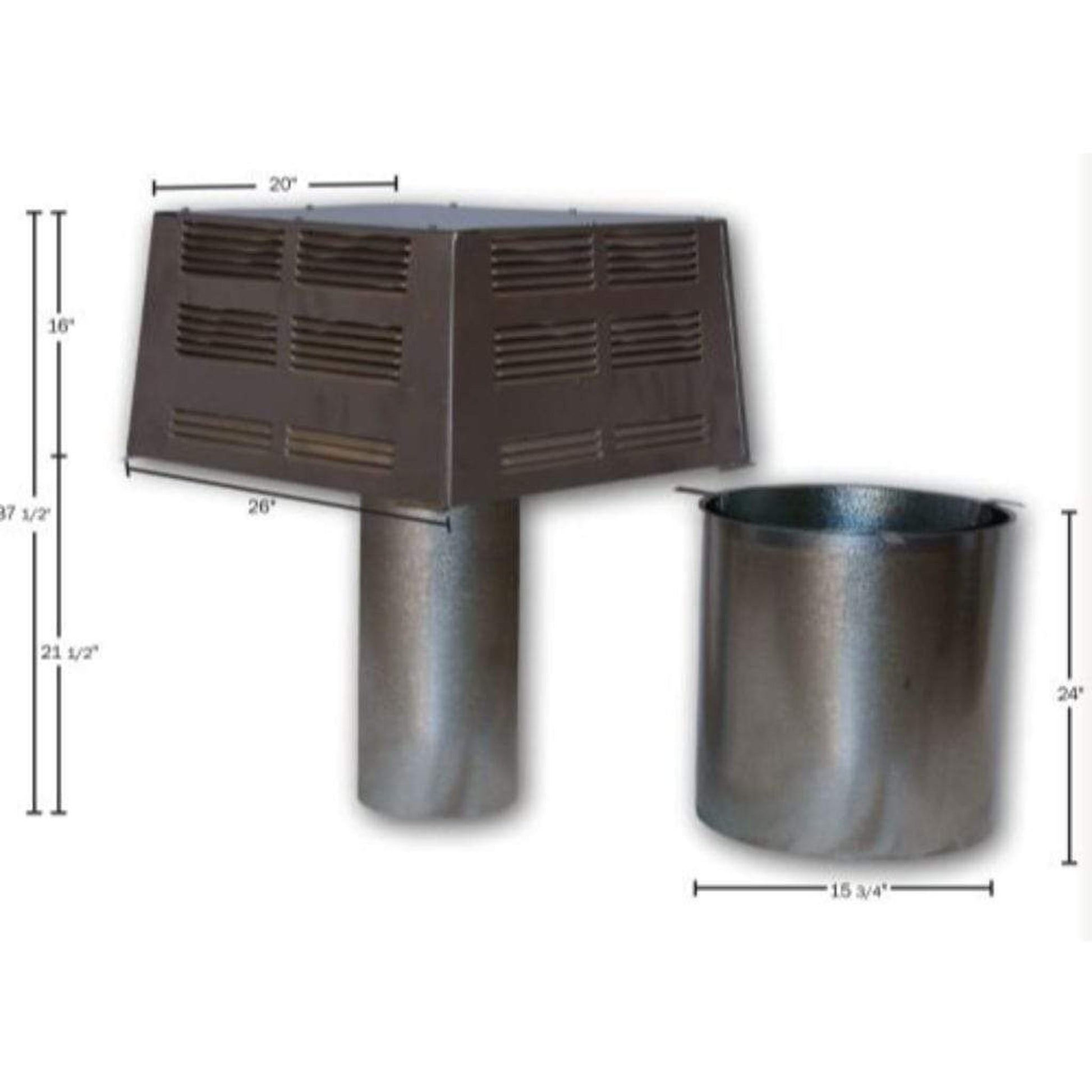 Superior Square Top Termination Kit With Slip Section for 12" Standard Wood Burning Chimney