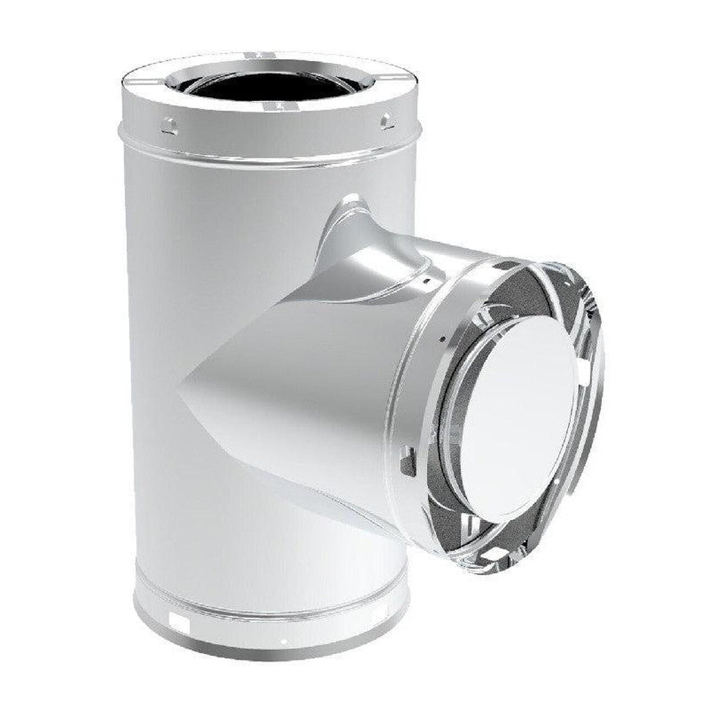 Superior Stainless Steel Tee With Cap for Freestanding Stove Snap-Pak 6" Wood-Burning Chimney System