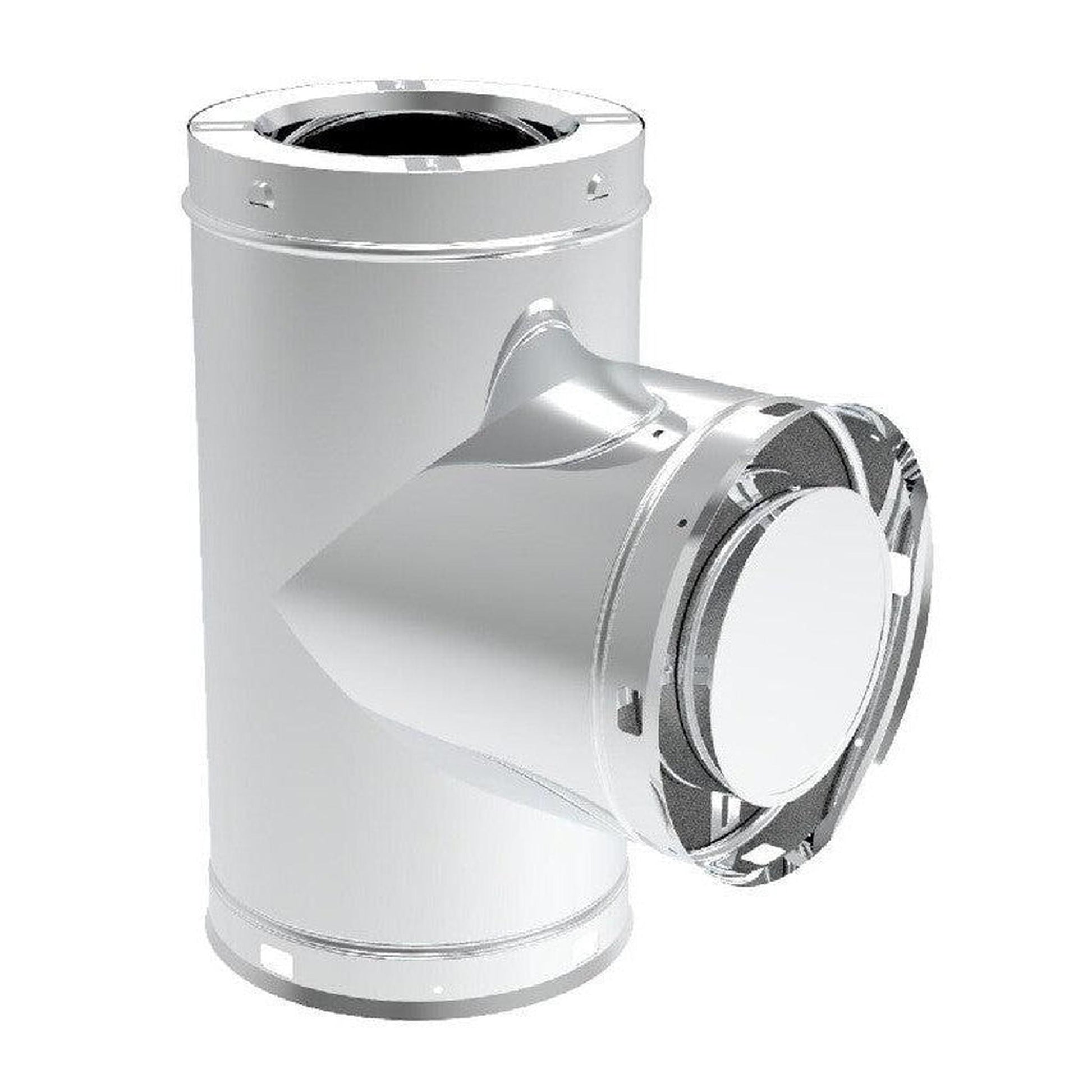 Superior Stainless Steel Tee With Cap for Freestanding Stove Snap-Pak 6" Wood-Burning Chimney System