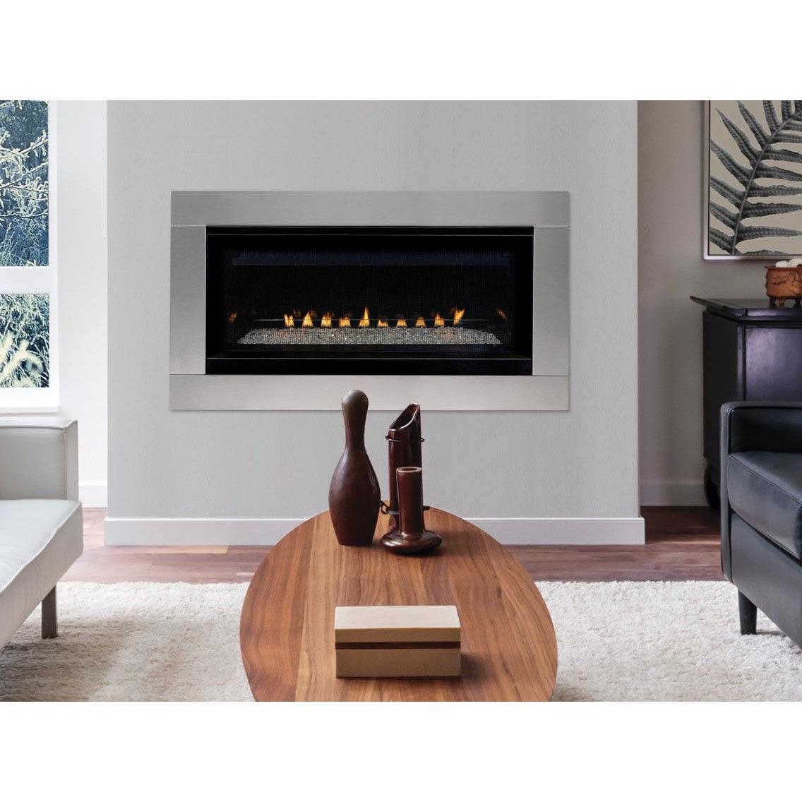 Superior VRL3055 55" Linear Contemporary Vent-Free Natural Gas Fireplace With Electronic Ignition