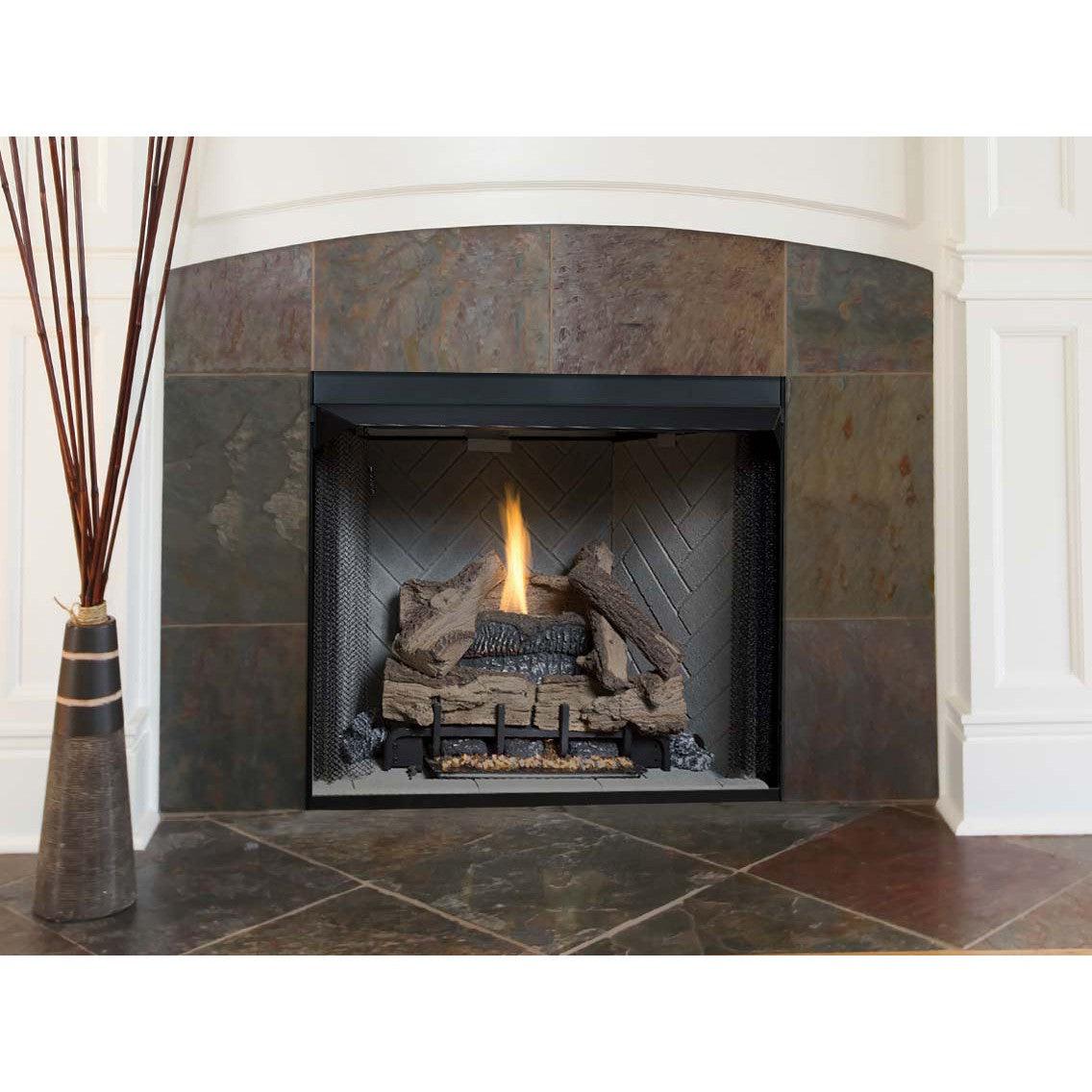 Superior VRT3242 42" Traditional Vent-Free Gas Fireplace With White Herringbone Refractory Panels
