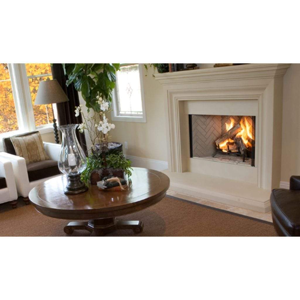 Superior WRT3538 38" Traditional Vent Free Wood Burning Fireplace With Grey Herringbone Refractory Panels