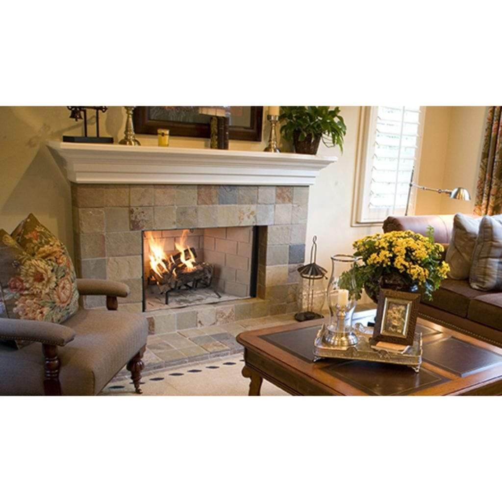 Superior WRT3538 38" Traditional Vent Free Wood Burning Fireplace With Grey Herringbone Refractory Panels