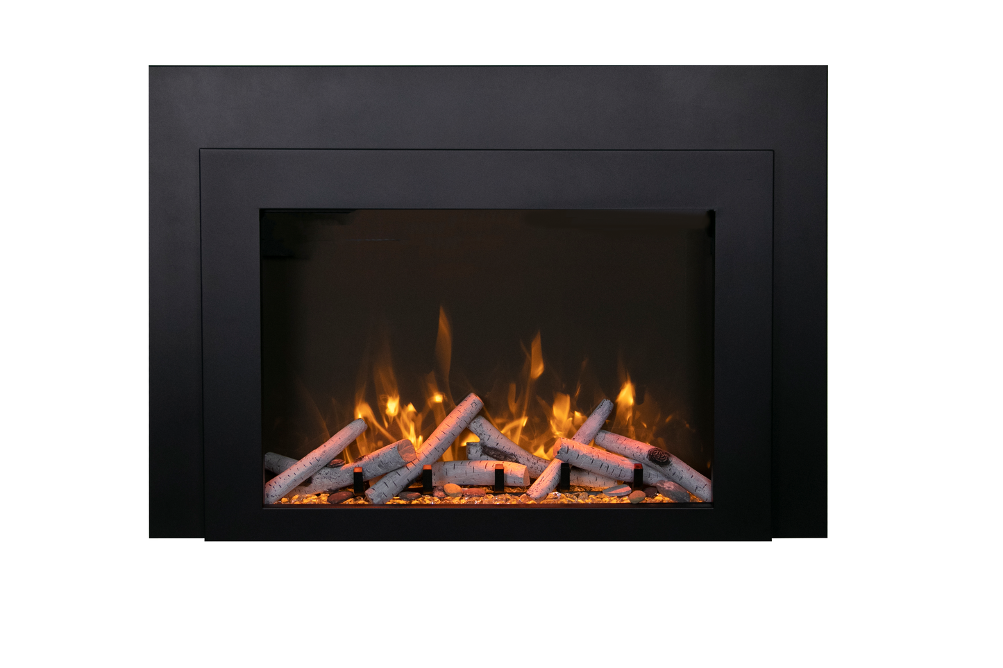 Sierra Flame by Amantii Insert Series 34" Electric Fireplace Insert With Black Steel Surround