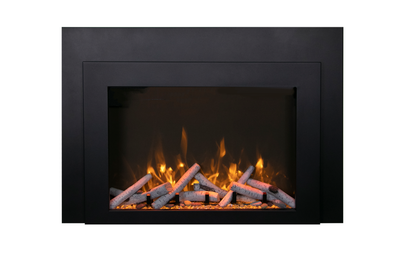 Sierra Flame by Amantii Insert Series 34" Electric Fireplace Insert With Black Steel Surround