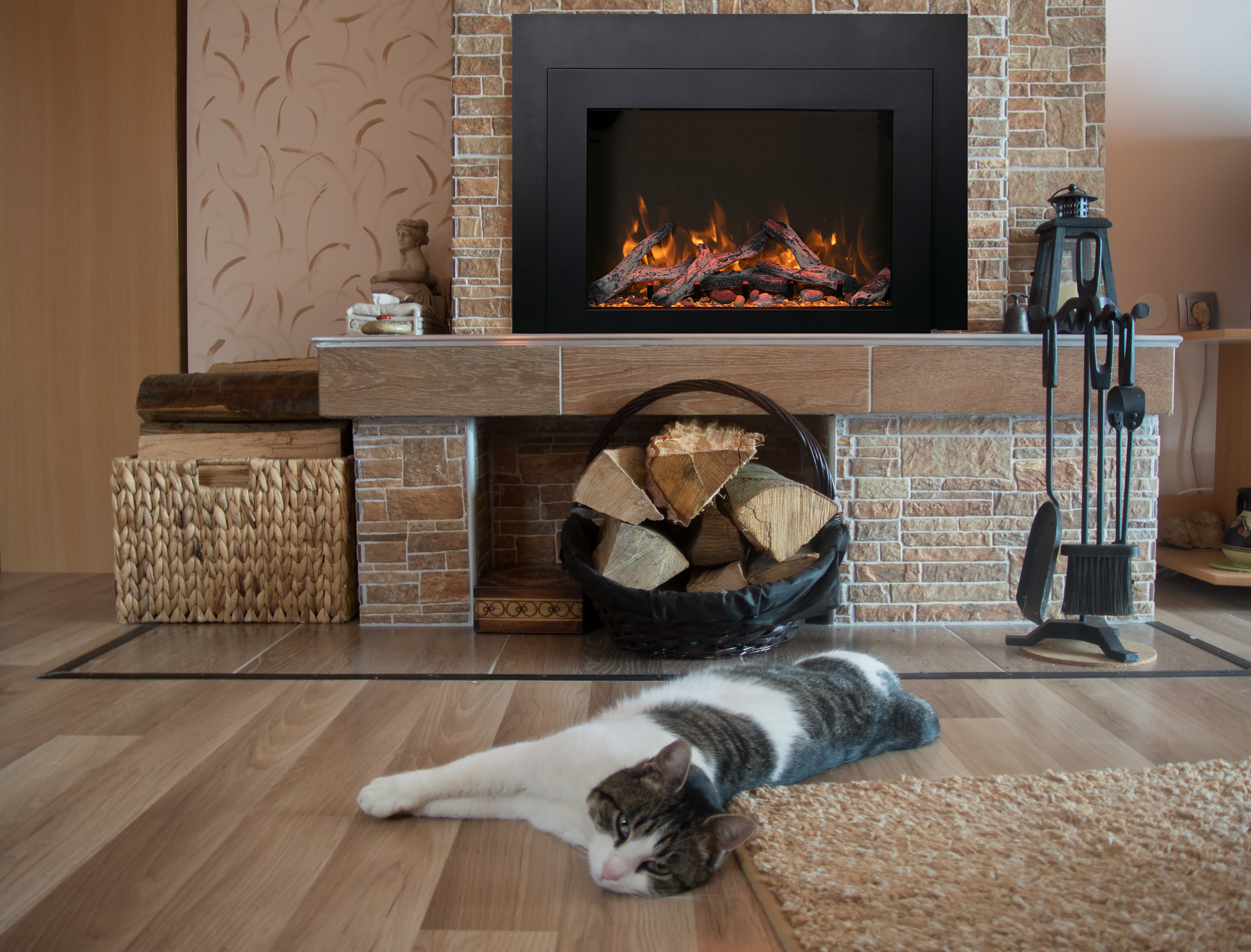 Amantii Traditional Bespoke 48" Indoor/Outdoor Smart Electric Fireplace Insert