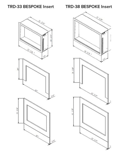 Amantii Traditional Bespoke 38" Indoor/Outdoor Smart Electric Fireplace Insert