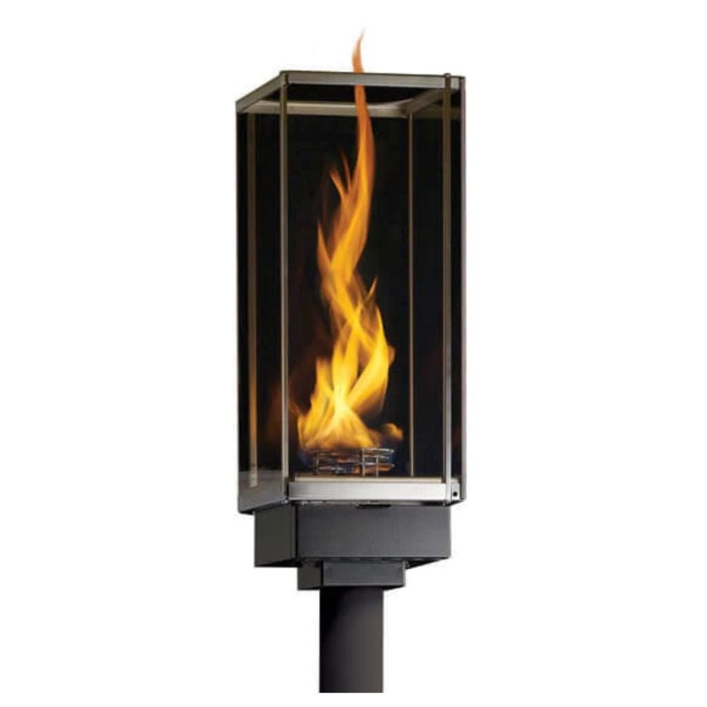 Tempest 20K 18" Black Natural Gas Decorative Outdoor Torch Head with Wall Mount Assembly and Manual Piezo Ignition