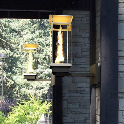 Tempest 20K 18" Black Natural Gas Decorative Outdoor Torch Head With Wall Mount Assembly and Electronic Ignition