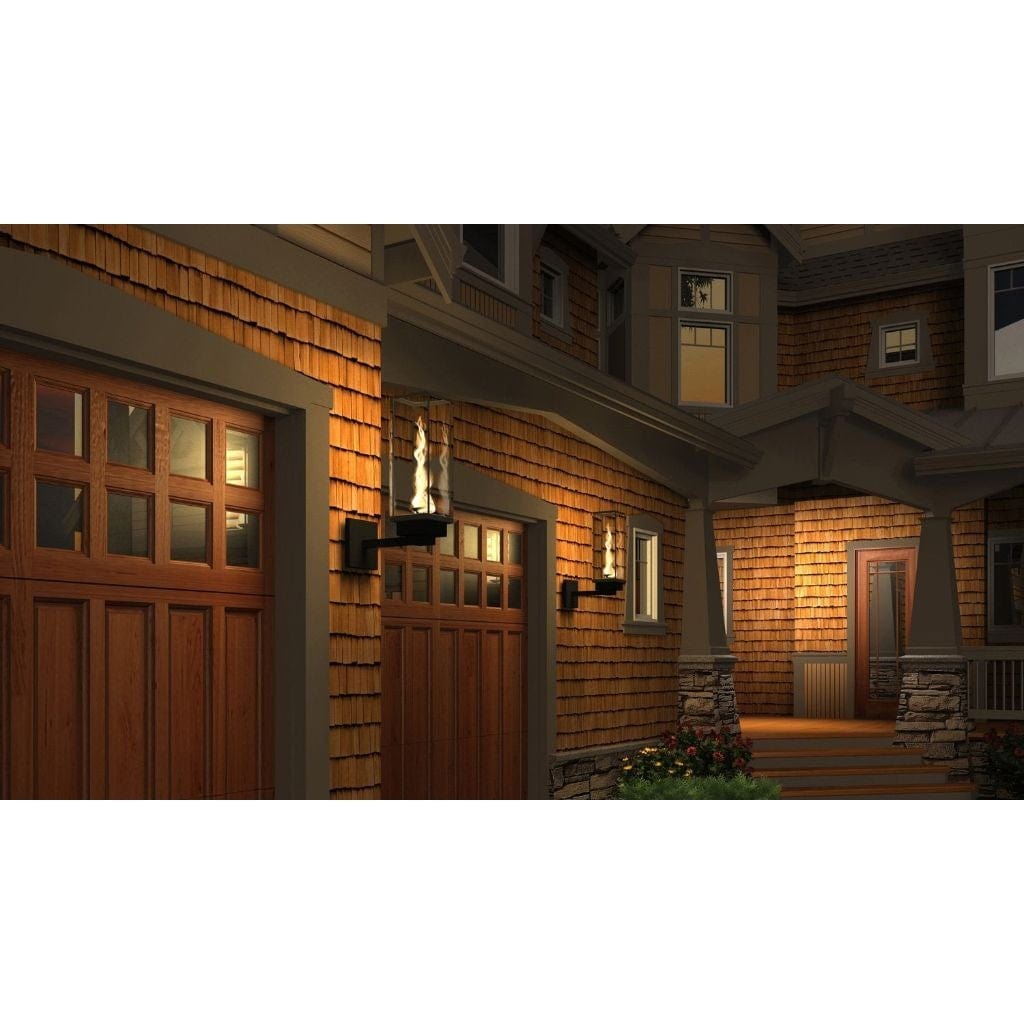 Tempest 20K 18" Black Natural Gas Decorative Outdoor Torch Head With Wall Mount Assembly and Electronic Ignition