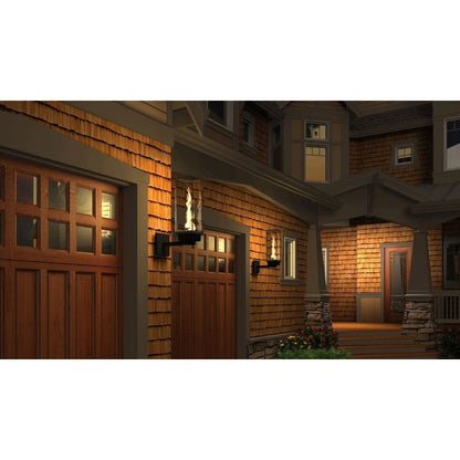 Tempest 20K 18" Black Natural Gas Decorative Outdoor Torch Head With Wall Mount Assembly and Electronic Ignition