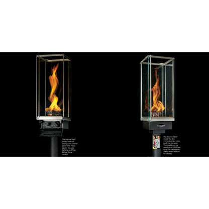 Tempest 20K 18" Black Natural Gas Decorative Outdoor Torch Head With Wall Mount Assembly and Electronic Ignition