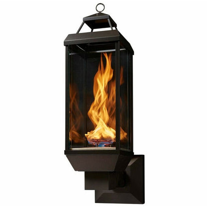 Tempest Torch 20K 18" Black Natural Gas Decorative Outdoor Lantern Head with Wall Mount Assembly and Manual Piezo Ignition