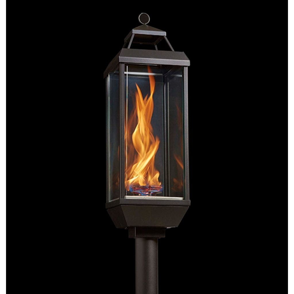 Tempest Torch 20k 18" Black Propane Gas Decorative Outdoor Lantern Head With In-Ground Mount Assembly and Manual Piezo Ignition