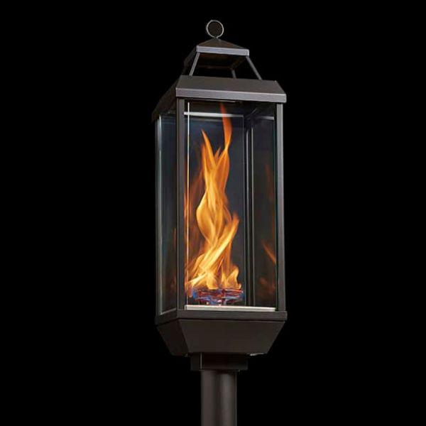 Tempest Torch 50K 33" Black Natural Gas Decorative Outdoor Lantern Head With Deck Mount Assembly
