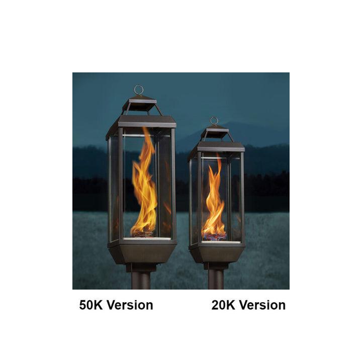 Tempest Torch 50K 33" Black Propane Gas Decorative Outdoor Lantern Head With In-Ground Mount Assembly