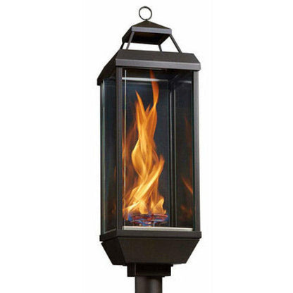Tempest Torch 50K 33" Black Propane Gas Decorative Outdoor Lantern Head With In-Ground Mount Assembly