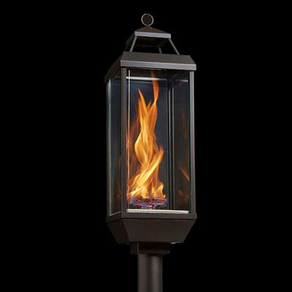 Tempest Torch 50K 33" Black Propane Gas Decorative Outdoor Lantern Head With Pillar Mount Assembly