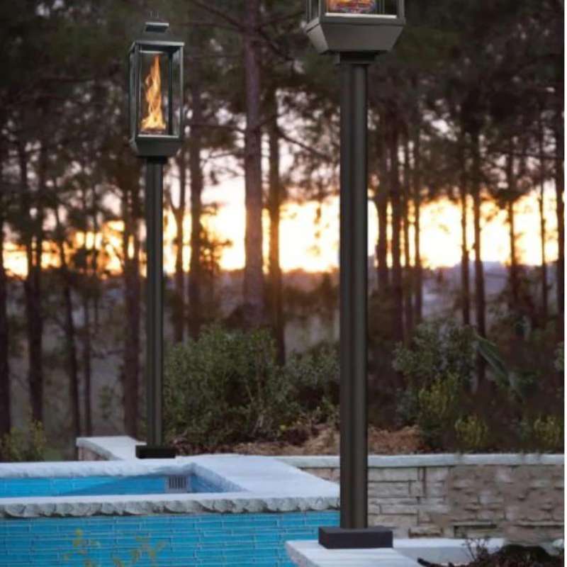 Tempest Torch 50K 33" Black Propane Gas Decorative Outdoor Lantern Head With Wall Mount Assembly