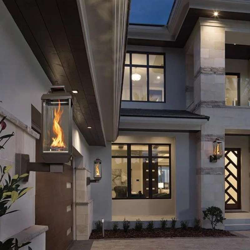 Tempest Torch 50K 33" Black Propane Gas Decorative Outdoor Lantern Head With Wall Mount Assembly