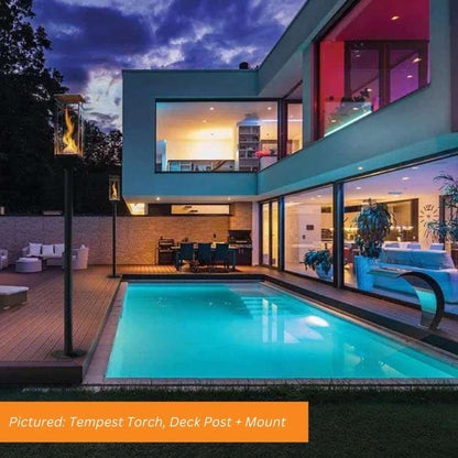 Tempest Torch 50K 33" Black Propane Gas Decorative Outdoor Lantern Head With Wall Mount Assembly