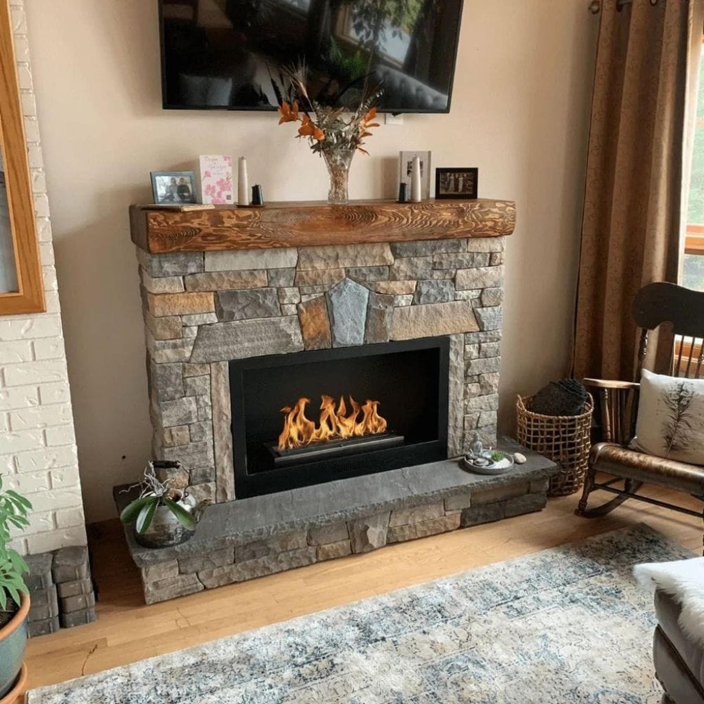 The Bio Flame 38" Black Remote Control Smart Ethanol Burner