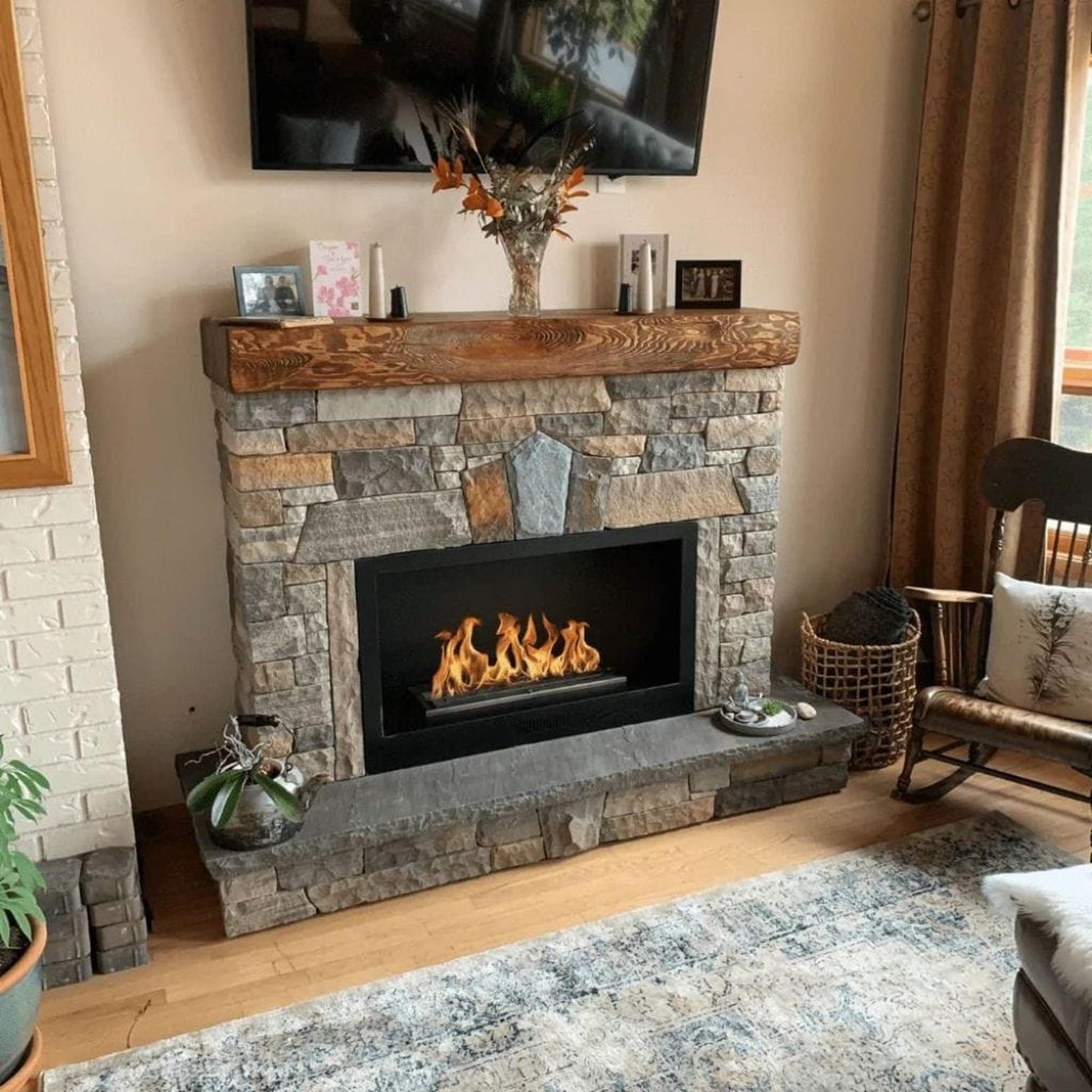 The Bio Flame 38" Black Remote Control Smart Ethanol Burner