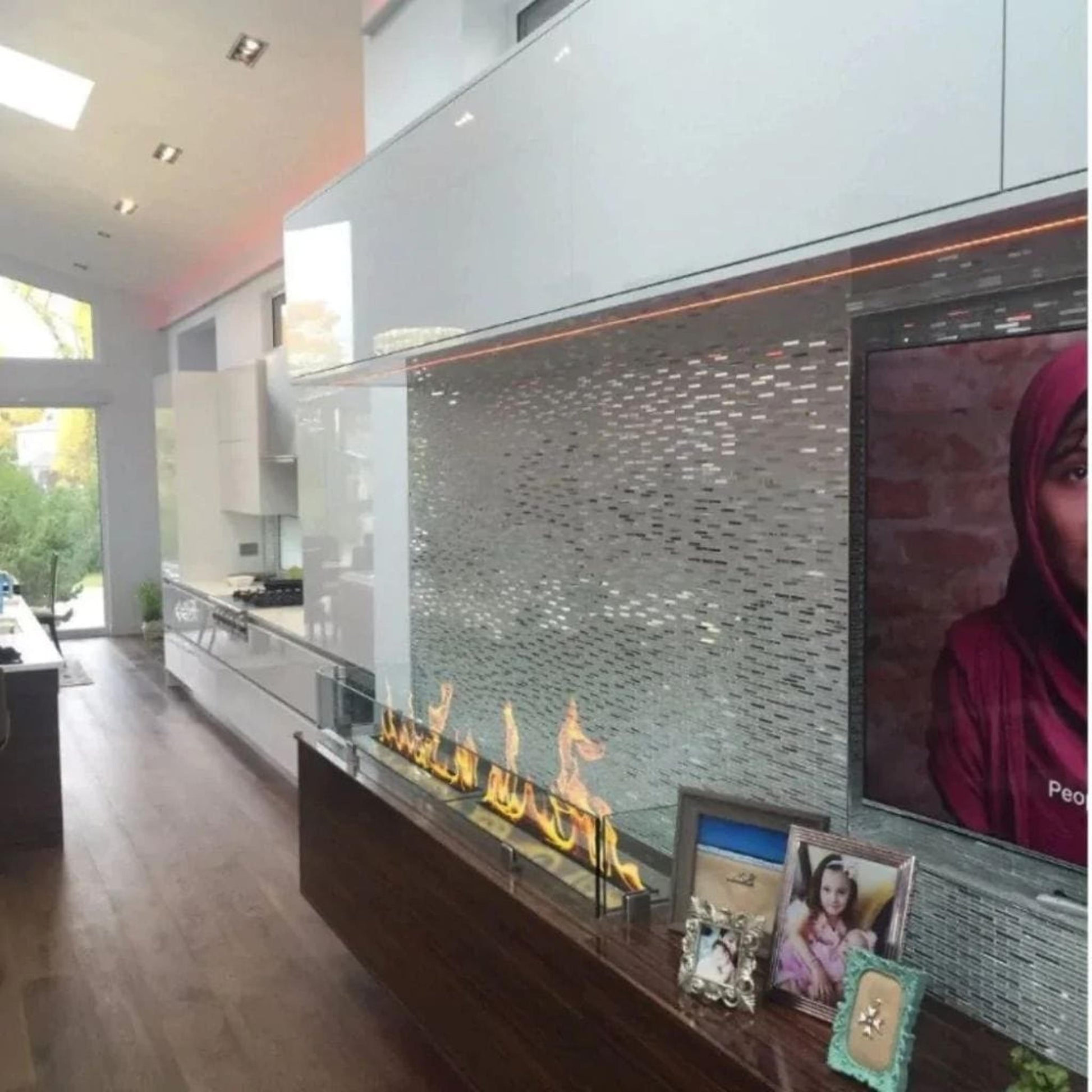 The Bio Flame 38" Stainless Steel Ethanol Fireplace Burner