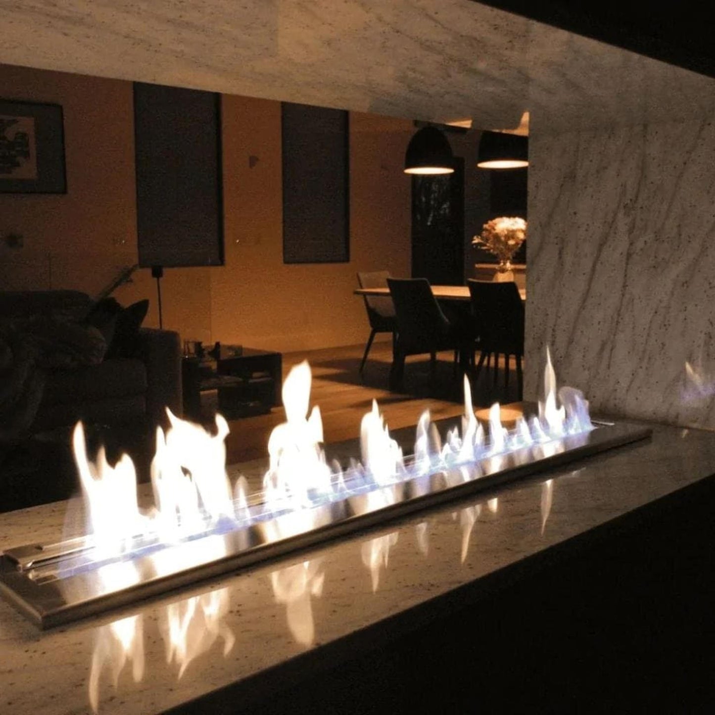 The Bio Flame 60" Black Remote Control Smart Ethanol Burner
