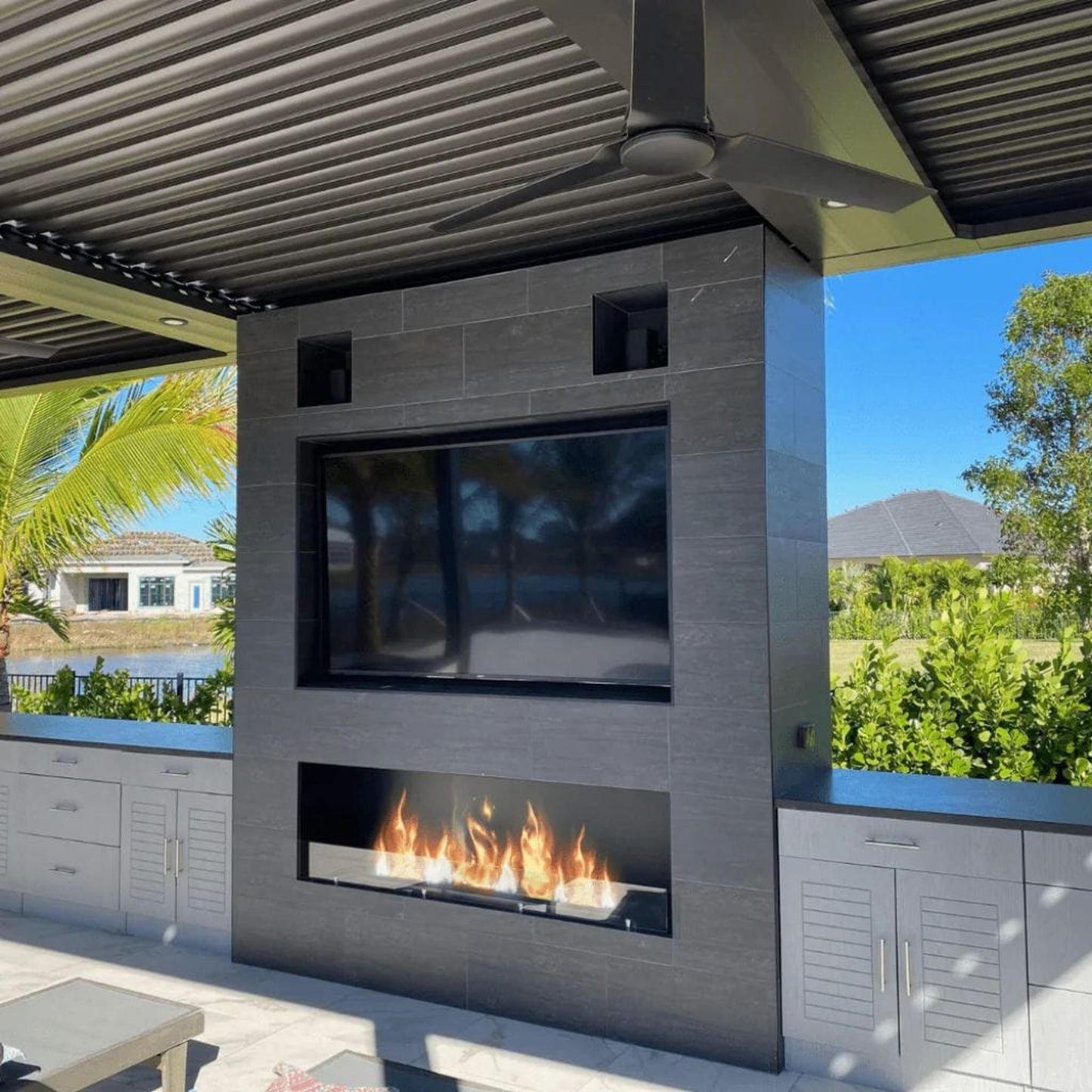 The Bio Flame 72" Stainless Steel Ethanol Fireplace Burner