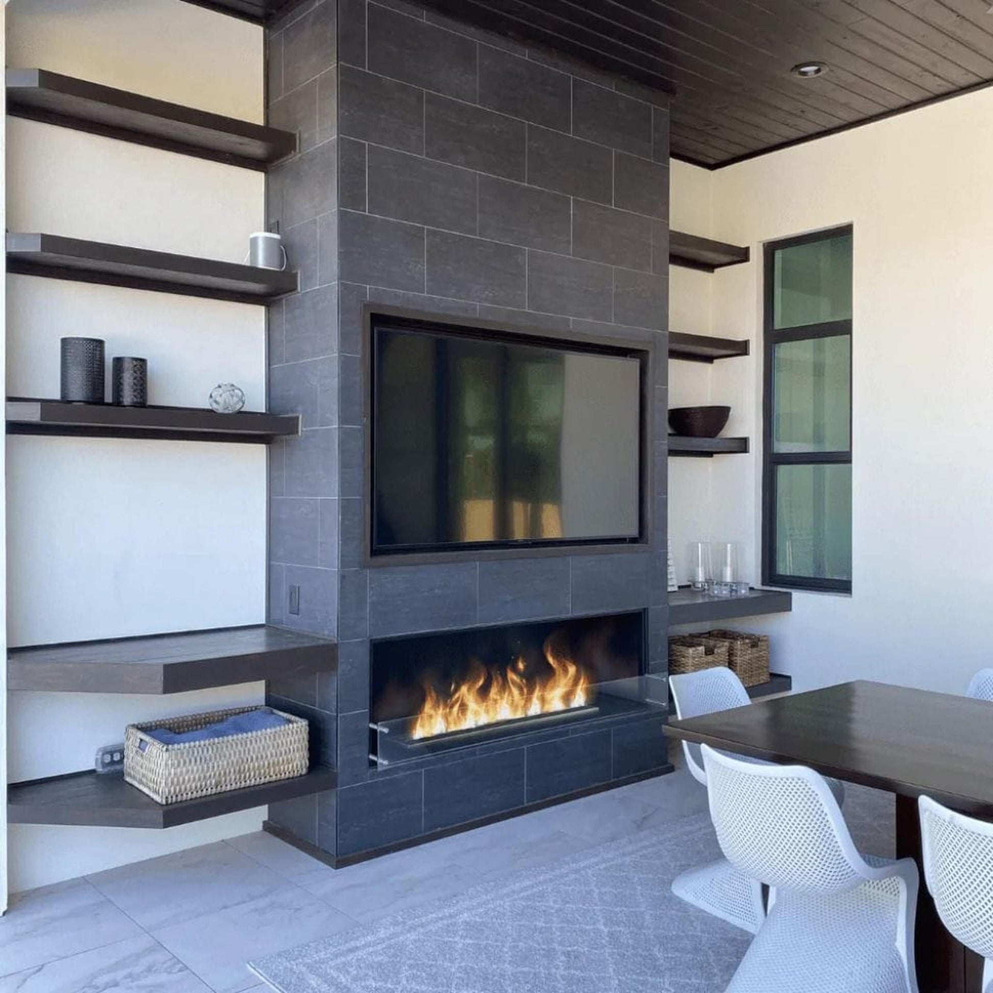 The Bio Flame 72" Stainless Steel Ethanol Fireplace Burner